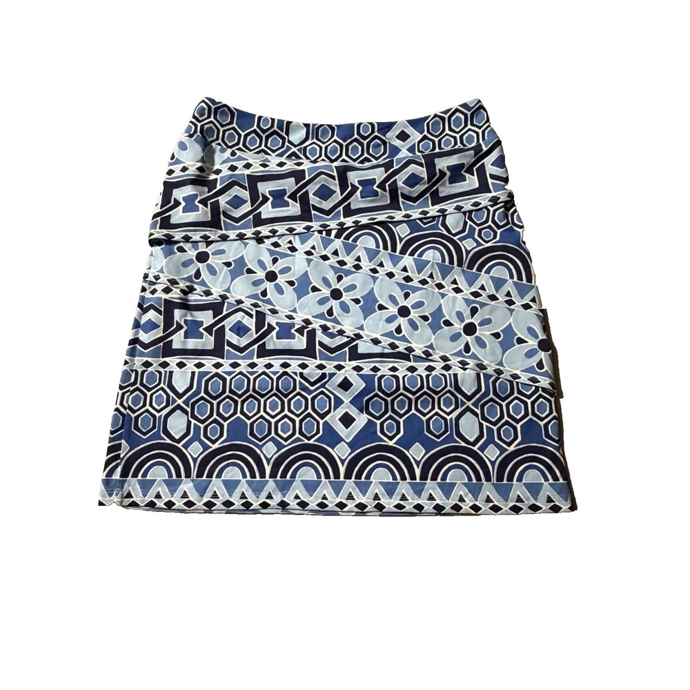 J. McLaughlin Women's Size Medium Blue Geometric Skirt